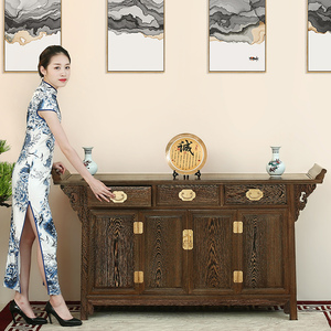 鸡翅木供桌柜子条案中式供台家用收m纳佛台新中式神台整装红木家