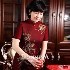 朵妮娜【凤时春】妈妈婚宴礼服旗袍参加婚礼高贵喜婆婆大码敬酒服
