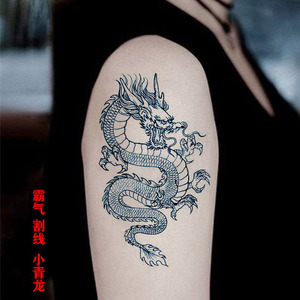 纹身贴花臂龙图案防水持久仿真小臂大图遮疤潮男人手臂半永久胸口