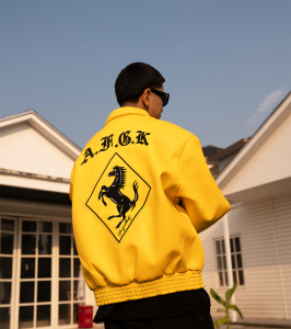 fff国潮牌afgk机车皮衣男女宽松刺绣afewgoodkids皮夹克情侣外套