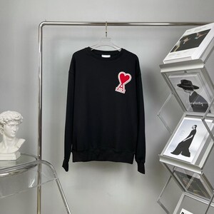 过毒版ins国牌爱心刺绣卫衣红桃a男女情侣宽松无帽套头圆领外套