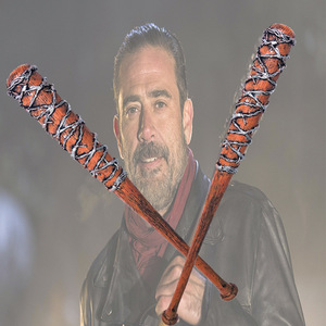 新款行尸走肉露希尔尼根棒球棍pu橡胶1:1棒球棒影视道具武器模型