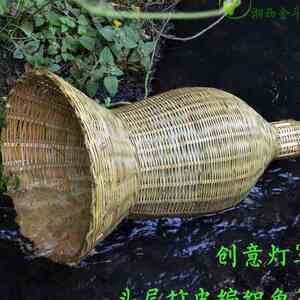 鱼笼竹编竹编笼鱼篓纯手工编织竹子捕鱼篓竹篓黄鳝笼竹制黄鳝d