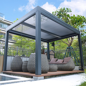 紫叶凉亭户外庭院别墅电动百叶亭子新中式铝合金阳光房花园遮阳棚