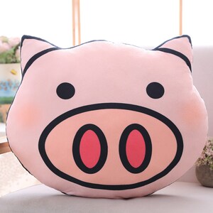 卡抱猪头表情通i枕猪猪公仔毛绒玩具懒人睡觉靠垫玩枕沙发偶头靠l
