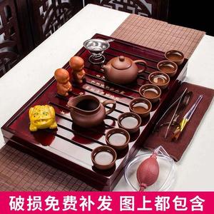 茶盘2024新款全套德化紫砂茶具套装七彩冰裂釉功夫茶具家用整套茶