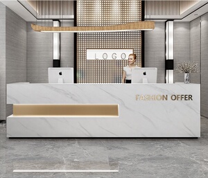 岩板前台美容院大理石收银台奶茶店加水吧台酒店柜台橱柜台面