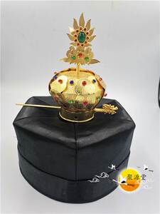 道士用品 六角帽 八卦火焰莲花冠 道帽 高功帽 莲花冠 道教用品