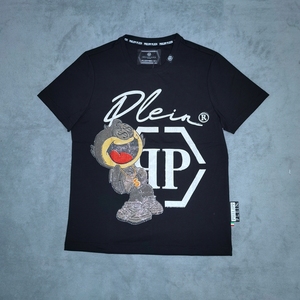 22夏季潮流重磅烫钻qp卡通兔图案百搭修身pp短袖t恤男打底上衣服