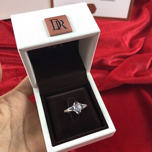 迪奥萃对戒盒子用dr钻戒纯银婚礼结婚花型戒指女开口可调