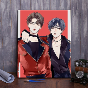 diy手绘数字油画明星乐华七m子朱正廷黄明昊填色