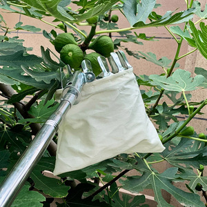 摘水果槟榔不锈钢伸缩杆杆高空摘果神器槐花镰刀钩子摘果子伸缩杆