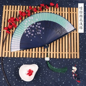 400人付款淘宝杭州王星记扇子中h国风折扇静莲系列女式绢扇喷绘莲花