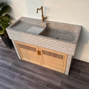 室外整石洗衣池带搓衣板阳台家用大理石洗衣槽户外花岗岩洗漱台盆