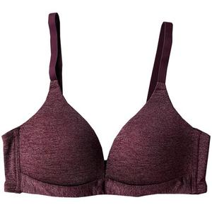 3/4纯色简约学生海o绵日系锦纶内衣夏季vj型文胸胸罩无钢圈氨纶