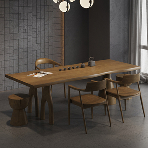 实木茶桌椅办公室现代创意泡茶大板桌客厅家用茶台阳台茶几原木桌