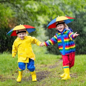 伞式太阳帽儿童雨伞头戴式帽子防雨防晒带头遮阳伞小孩头上太阳伞