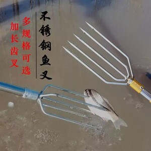 不锈钢甲鱼叉 钢插定位可伸缩鱼叉子杆排叉捕甲鱼叉头探甲鱼套装