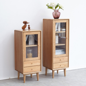 北欧风格电视边柜客厅实木橡木轻奢沙发立柜收纳斗柜储物小立柜