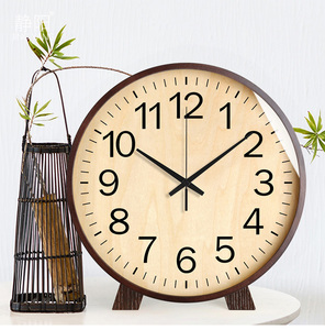 2024新款中古风座钟客厅摆件复古实木摆台式时钟表摆放式中式摆钟