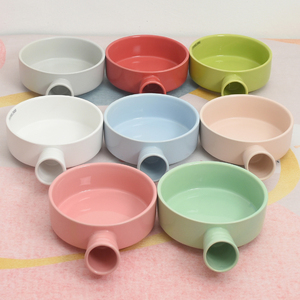 韩国BD平替陶瓷宠物碗外贸陶瓷手柄猫碗马卡龙色系列猫碗狗零食碗
