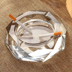 侑家良品大号八角水晶烟灰缸创意烟缸酒店ktv会议玻璃烟缸公司礼