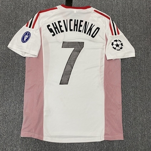 ac米兰球衣0203意甲欧冠版客场白色内斯塔卡卡舍甫琴科复古足球服