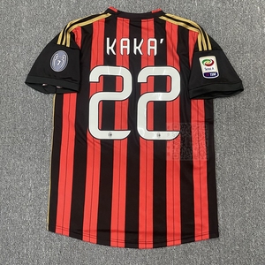 13-14 ac米兰主场球衣意甲球迷版短袖巴洛特利22号卡卡复古足球服