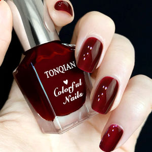 优惠大瓶装樱桃酒红车厘子网红流行显白免烤快干不可剥指甲油美甲