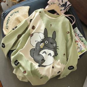 卫衣女春秋薄款新款韩版ins潮印花果龙猫宽松减龄套头上衣服