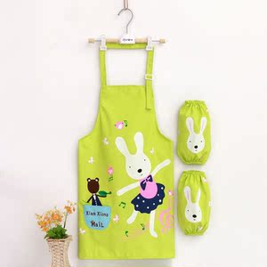 绘画围裙儿童可爱厨房防水女孩2-13岁宝罩衣反穿舒适的男透气兜脏