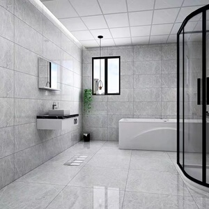 深灰色无限连纹一石多面瓷砖300×600卫生间工地家装工程墙砖瓷片