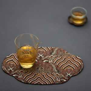 楚天遥布艺小茶席云锦茶垫t茶托茶杯垫干泡台茶壶垫云锦驸马红茶