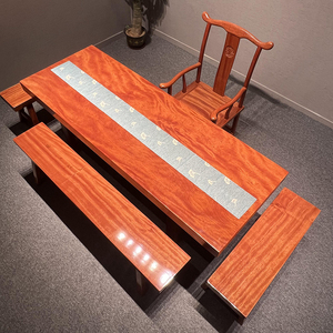 奥坎柚木胡桃木实木原木大板茶台定制简约现代东莞凤岗众居家具99