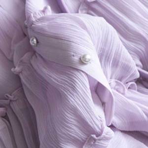 别致惊艳香芋紫色雪纺收腰连衣裙子夏季气质名媛女神范高级感高端