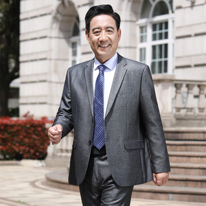 中老年男士西服套装商务休闲中年父亲西装大码婚宴礼服结婚爸爸装