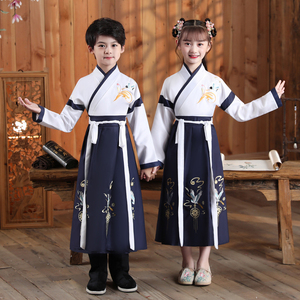 新汉服男三国学服中国风古装书童服装童字经o开笔礼童儿演出服小