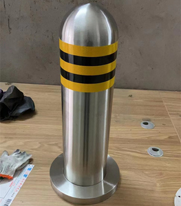 定制不锈钢防撞柱圆弧顶固定路桩人行横道止车柱学校商场隔离路墩