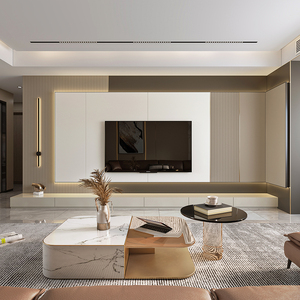 宝奈沙发电视背景墙客厅卧室定制集成墙板护墙板木饰面无缝集成板