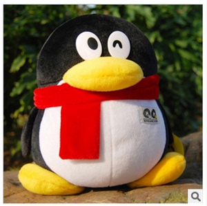 腾讯可爱萌qq胖红粉领带企鹅公仔玩偶毛绒玩具布娃娃男女生日礼物