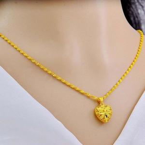 金项链女999足金周大福纯金