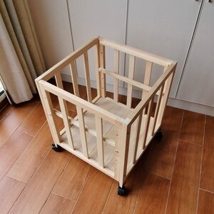 老式实木宝宝坐站栏 带q娃神器 坐篮子 站立围栏 婴儿餐椅 站桶l