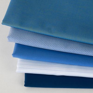 新款纯棉厚衬衫布料天蓝细斜纹仿丝棉蓝色平纹全棉连衣裙深蓝面料