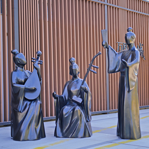 抽象仿铜人物琴棋书画吹拉弹唱雕塑园林景观摆件装饰模型大型雕像