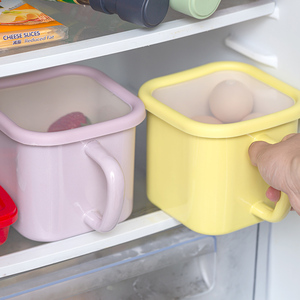 BOBAO 彩色搪瓷正方杯甜品可明火烤箱加热罐保鲜盒便当厨房用带盖