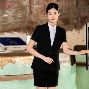 池渊酒店前台收银服务员工作服短袖女大堂接待经理服夏季西装套装