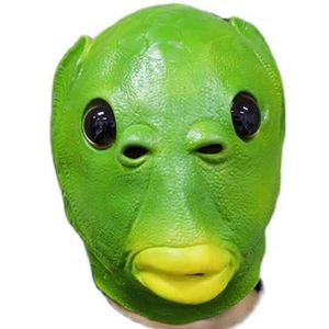 鱼头人头套搞笑款日兔动物t派对酒节同吧乳胶舞外星人红头鱼火星