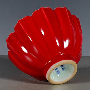 古玩收藏旧货 清康熙常丰轩珍玩霁红釉花口杯茶碗全品老货包老