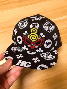 国内现货,hysteric mini黑超黑底白花刺绣奶嘴头鸭舌帽
