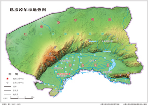 巴彦淖尔市地势地形地图行政区划水系交通打印定制山峰高程流域卫